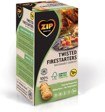ZIP Twisted Firestarters | 80 Natural Wood Wool Firelighters, Chemical Free 0.17 per lighter