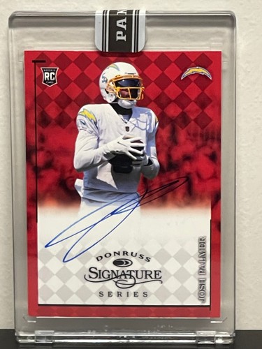2021 Panini Donruss Signature Series RED ENCASED JOSH PALMER ON CARD AUTO /25 RC - Picture 2 of 6