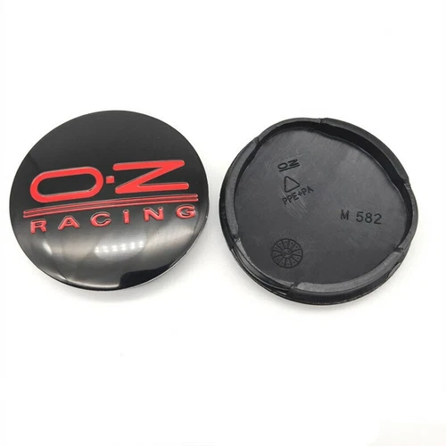 4x 55mm OZ Racing Wheel Centre Caps Hub Cover Black/Red M582