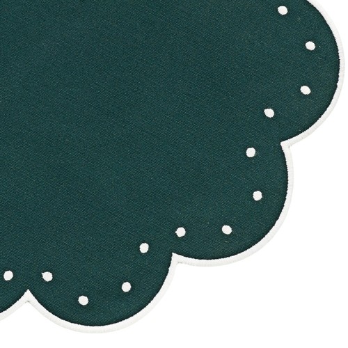 Placemats Set of 4 Green Cotton Placemats Table Placemats 17” Table mats Round - Picture 4 of 5