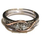 Ever US 14k white rose gold .57ct round diamond 2 stone ring set 6.5g 8.25 set — photo 2