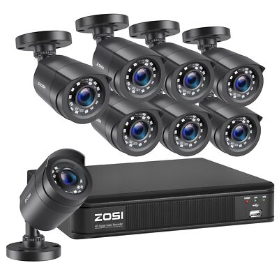 ZOSI 8CH 5MP Lite DVR 1080P Outdoor Home CCTV