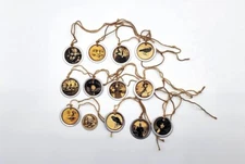 12-Halloween-Primitive-Metal Rim-Witch-Moon-Linen Cardstock-Gift-Hang-Tags