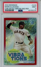 MARCO LUCIANO 2022 Bowman Chrome Virtuosic Vibrations Red #d /5 PSA 9