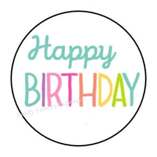 HAPPY BIRTHDAY ENVELOPE SEALS LABELS STICKERS PARTY FAVORS