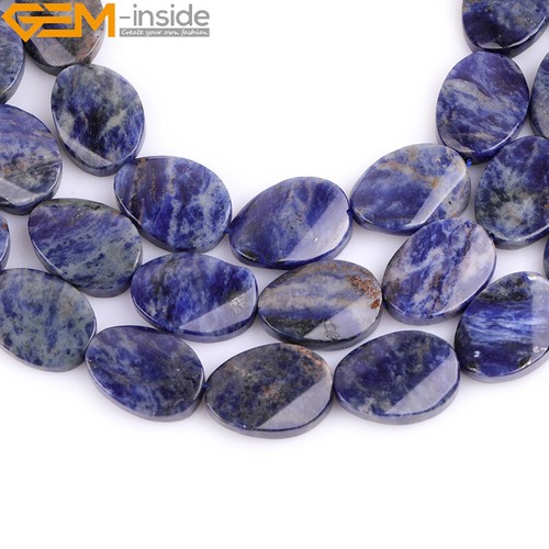 Natural Twist Flat Oval Gemstone Loose Beads For Jewelry Making 15" 18x25mm - Picture 31 of 33