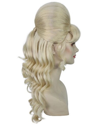 HPO Adult Women's Class 60's Brown Half Updo Wig with Ponytail, HW-7577 - Picture 36 of 65