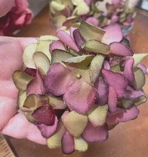 vintage hydrangea cotton flowers rose moss 1 bouquet made in USA