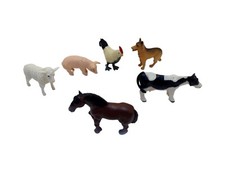 Safari Ltd Farm Animals Cow Horse Sheep Pig Dog Chick Lot of 6