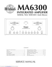 Servizio Manuale di Istruzioni per McIntosh Ma 6300