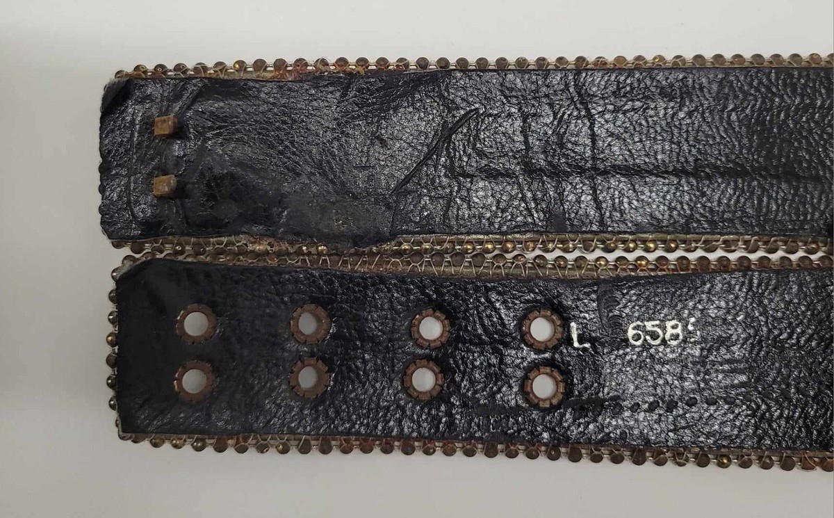Vintage 1980s Nina Arjani Olive Leather Steampunk Belt | eBay display picture 2