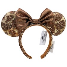 Disney-Parks Giraffe Animal Print Sequin Minnie Ears Leopard Headband Kid Adult