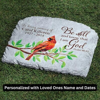 Personalized IN LOVING MEMORY Cardinal Memorial Garden Stone Cemetery Marker