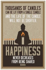 Thousands of Candles Happiness Buddha Famous Art Print Poster 12x18