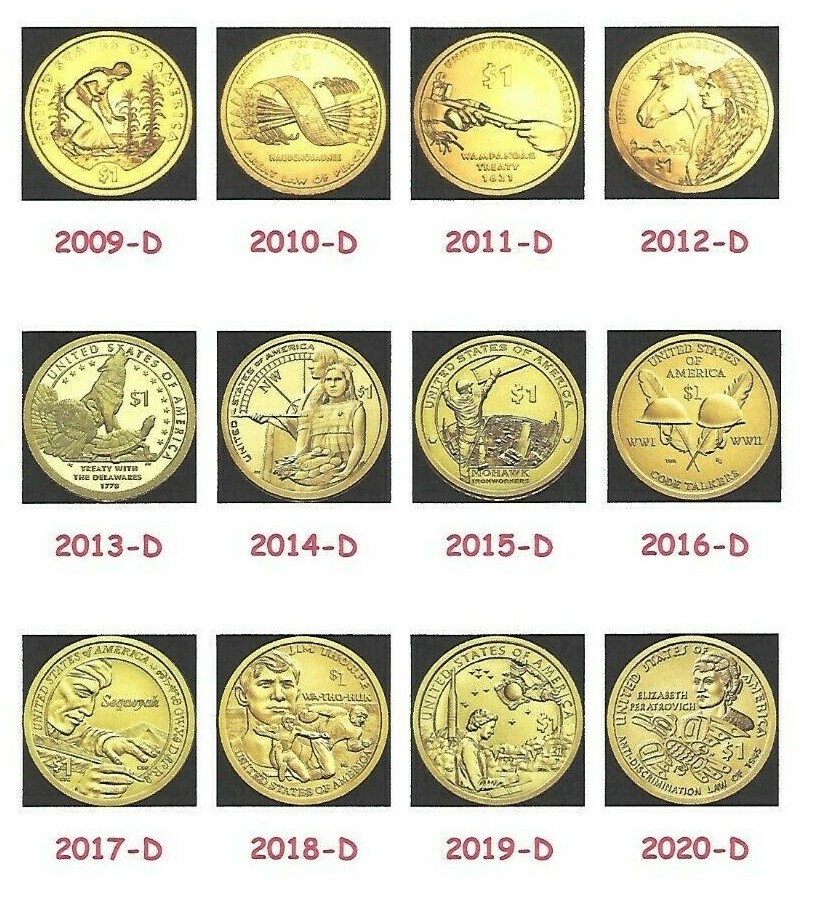 2009-2020-D Sacagawea Native American Dollar Set - 12 Uncirculated