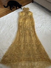 evening dresses for women size 6, gold