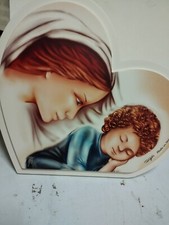 Quadro Capoletto con Madonna e Bambino Gesù in legno da appendere o da appoggio