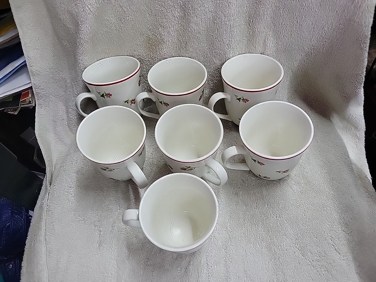 Set of 7 Laura Ashley Lifestyles HATHAWAY ROSE Coffee Mugs | eBay