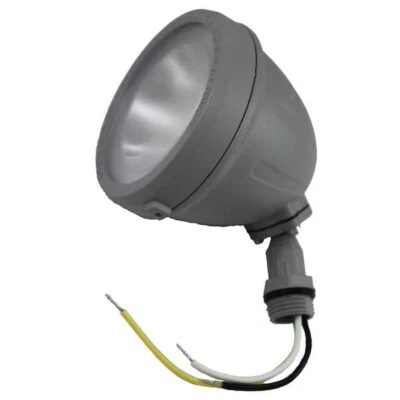 Commercial Electric 14-Watt Hardwired Gray LED Landscape Flood Light Metal Spot