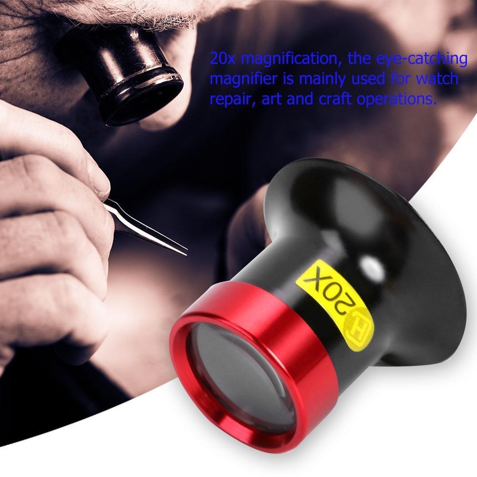20X Glass Magnifier Watch Jewelry Repair Tools Eye Glasses Magnifying