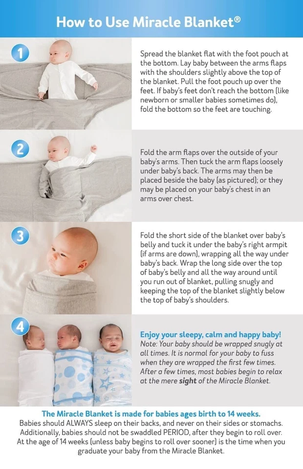 Manta Milagrosa Bebé Dormir Usable Envoltura para Recién Nacido Bebé 0-3 M, Gris Foto 4 de 4