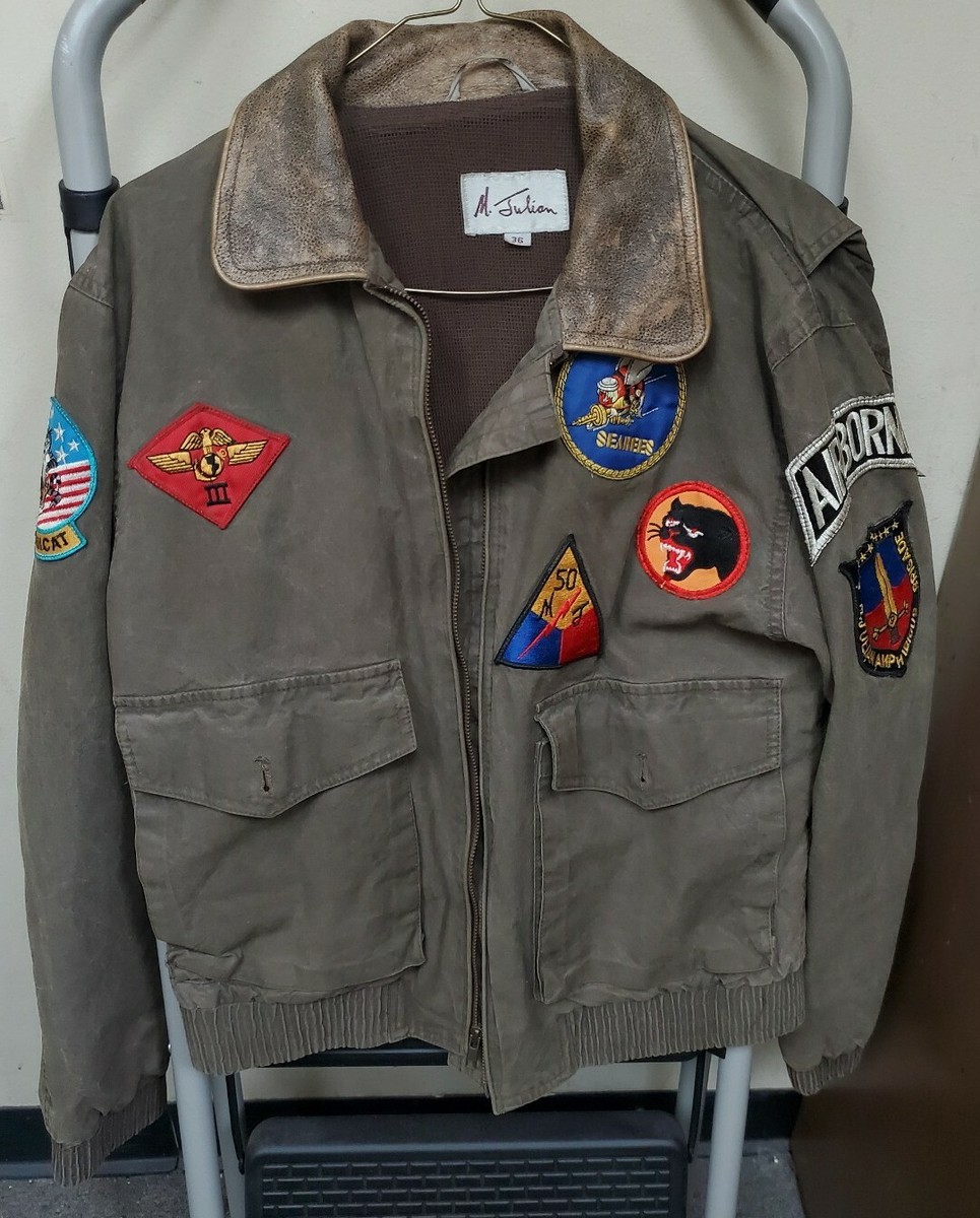 Vintage M Julian Military Style Patch Jacket Size 36 | eBay