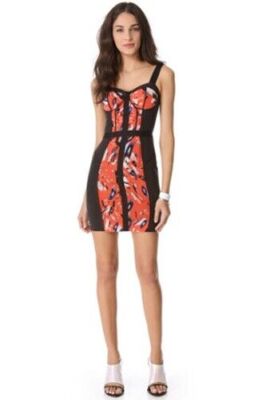 NWOT Rebecca Minkoff Clara Bustier Dress Sheath Mini Black Red Silk 10 M 