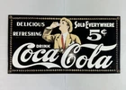 VTG 12x6 PORCELAIN COCA COLA SIGN 1992 Sold Everywhere Delicious Refreshing￼￼
