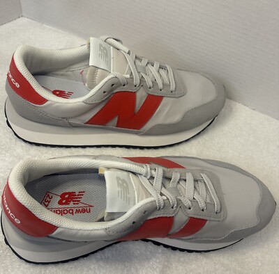 New Balance 237 NB Grey Red White Men 10 Unisex Shoes MS237BO New