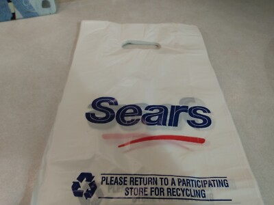 #ad #ad 2004 2009 SEARS Store White Plastic Shopping Bag SET OF 12 BAGS $15.00
