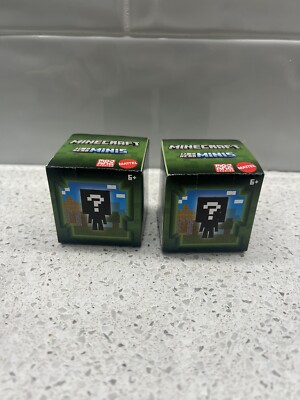 Mattel Action Figures Mob Head Minis - Minecraft Lot Of 2