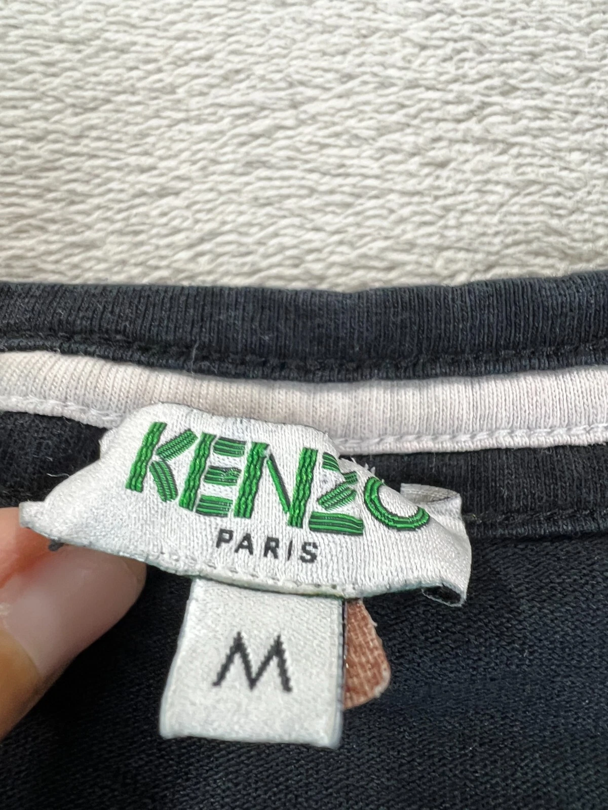 Kenzo Vestito T Shirt Donna Lungo Sportivo Taglia Media Nero Made in Portugal