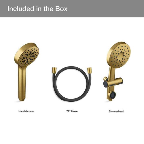 KOHLER Viron 6 in. Dual Wall Mount Shower Heads 1.75 GPM Vibrant Brushed Brass - Picture 8 of 13