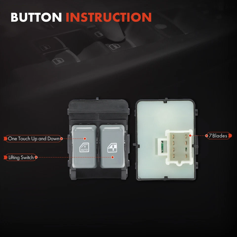 Interruptor de ventana eléctrica para Chevy Express 1500 01-02 GMC C6500 Topkick conductor delantero Foto 4 de 4