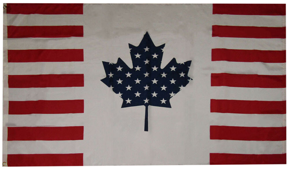 USA Canada Friendship Double Sided Polyester Boat Flag - 12x18 Inch Banner With Brass Grommets