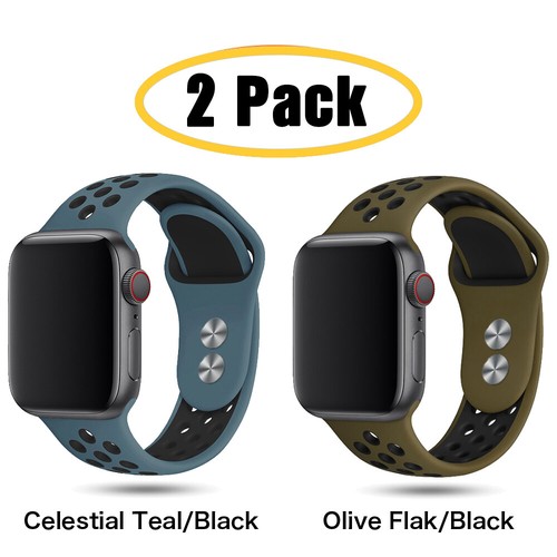 2PCS Silicone Sport Band for Apple Watch 10 9 8 7 6 5 SE 40/44/41/45/42/46/49mm - Picture 24 of 34