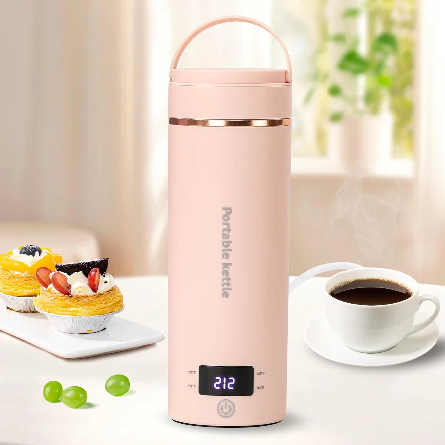 Travel Electric Kettle Portable Mini Kettle,Small Hot Water Boiler with 4 Temper