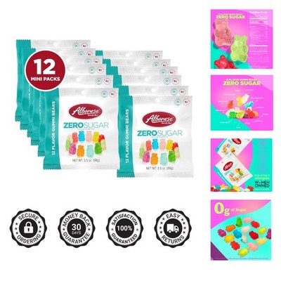 Flavor Explosion: Sugar-Free Gummy Bears - 12 Delicious Varieties, 3.5oz Bags
