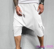 Chic Mens Hip Hop Baggy Cropped Harem Pants Loose Shorts Trousers Casual Outdoor