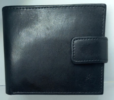 Jeff Banks London- Black Leather - Bifold Cards Coins and Notes - Wallet