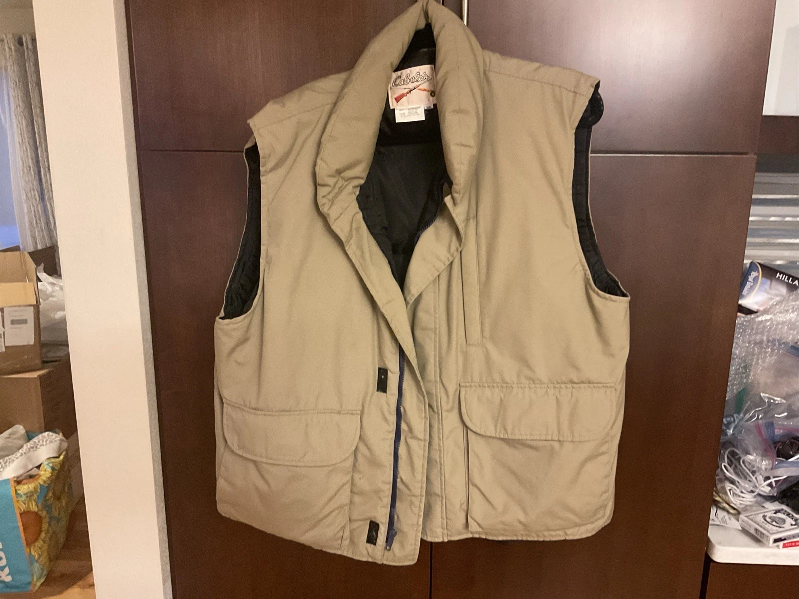 Cabelas Down Vest Mens 3XL Tan Hunting VTG
