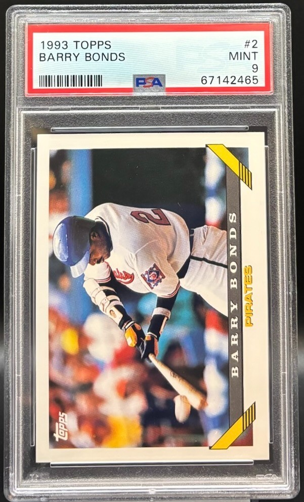 1993 Topps Baseball #2 Barry Bonds Pittsburgh Pirates Legend HOF PSA 9 MINT