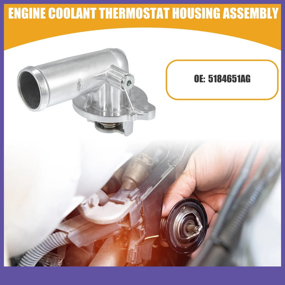 Engine Coolant Thermostat Housing Assembly Single Custom for Dodge Durango - Image 2 of 4