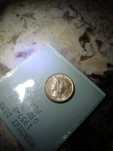 1937-P Mercury Silver Dime Gem BU FSB