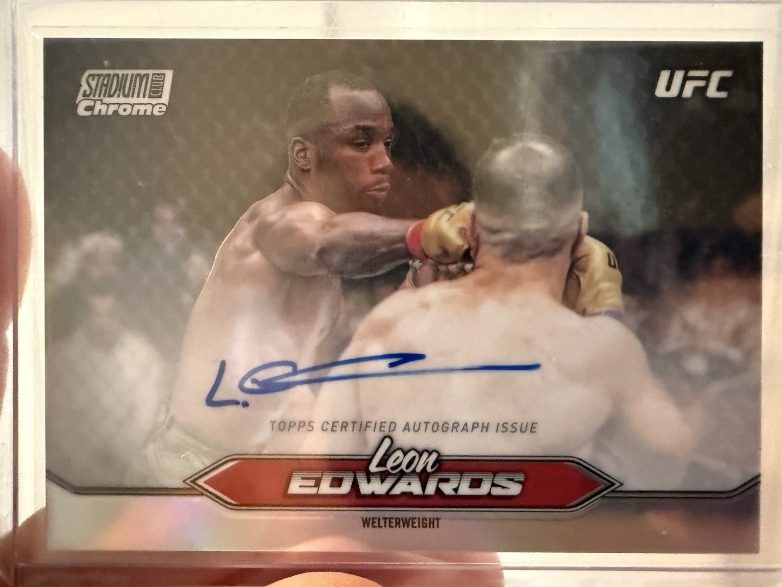 Topps 2025 UFC MMA Stadium Club Chrome Leon Edwards Chrome Auto #CAS-LES