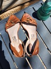 Salvatore Ferragamo Brown Leather Slingback Sandals Logo Women's 9.5 — photo 1