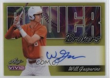 2024 Leaf Vivid Power Brokers Yellow Prismatic 4/10 Will Gasparino Auto 1pe6