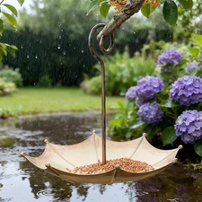 Umbrella Shaped Bird Feeder Gift Sturdy Yard Decor for Patio Garden Backyard