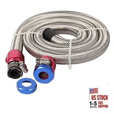 3 FT 6AN 3/8" ID Fuel Line Stainless Steel Braided Hose Kit, With 3/8" ID, 3FT