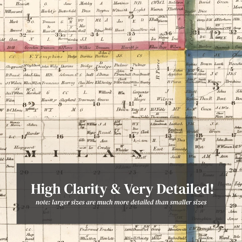 Old Map of De Kalb County, IL 1860 - Vintage Illinois Art - Image 2 of 4